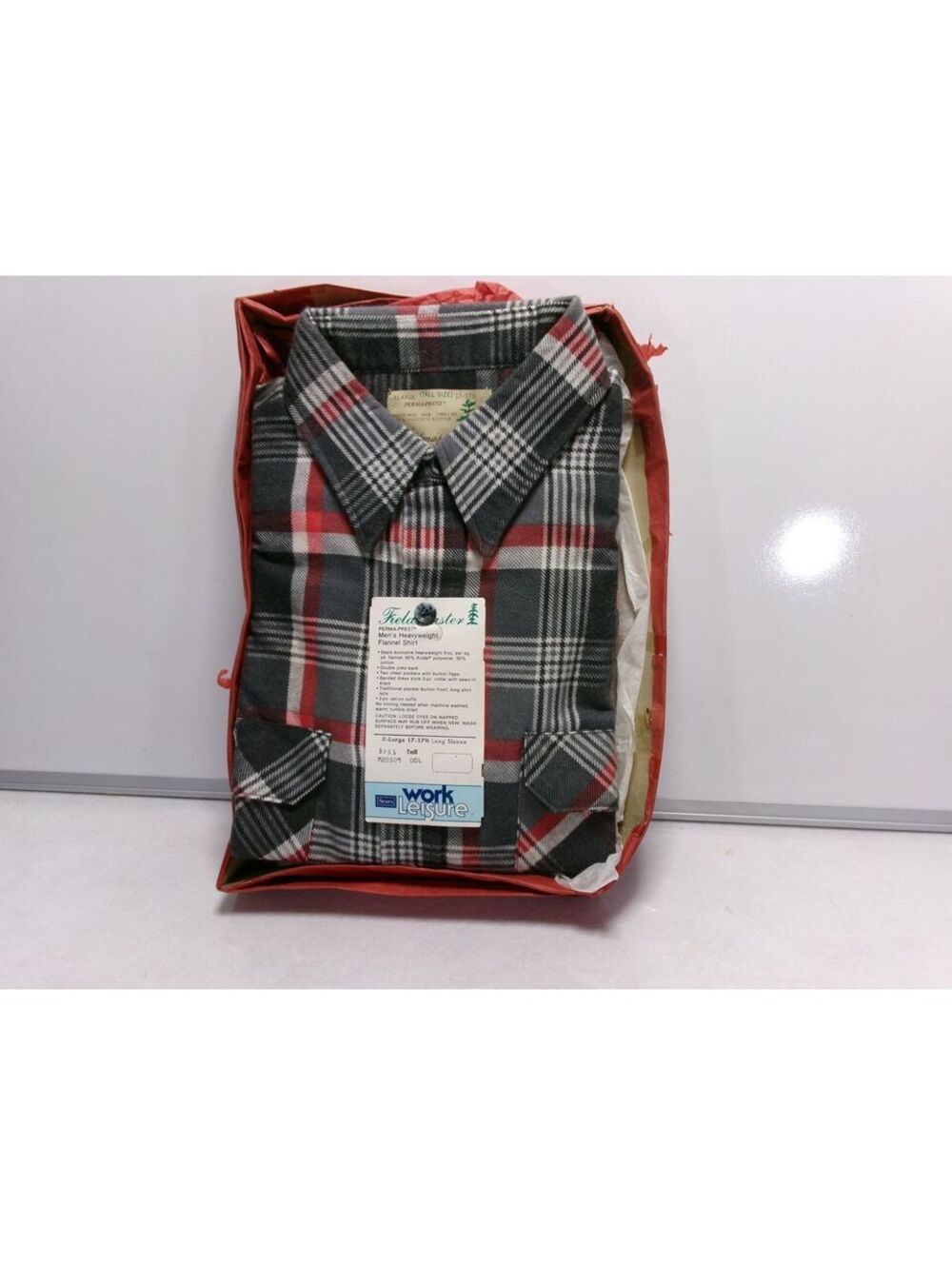 Sears Fieldmaster Work Leisure Flannel Shirt XL Tall NWT